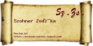 Szohner Zsóka névjegykártya